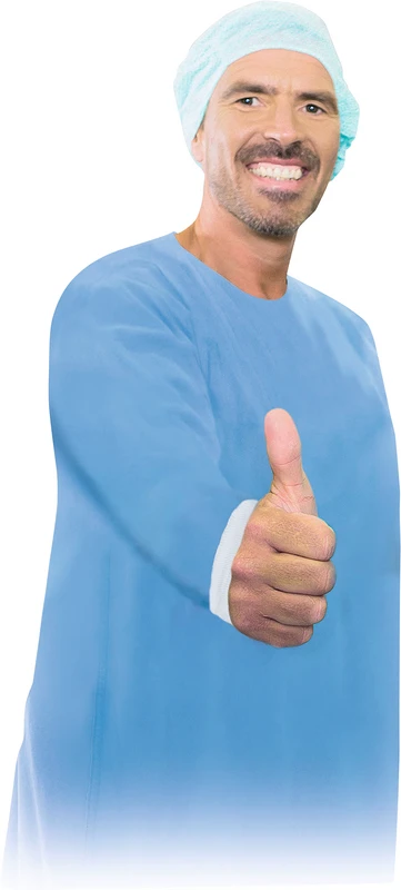 BeeSana® SMS-Kittel  Karton  5 x 10 Stück blau, 115 x 150 cm