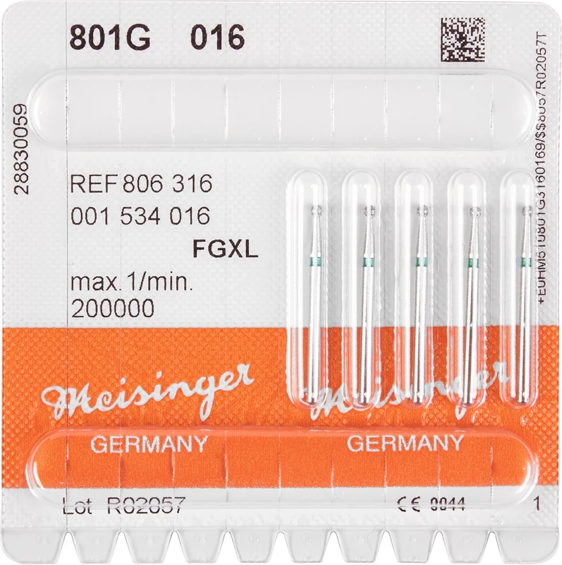 Diamanten 801  Packung  5 Stück grün grob, FG XL, Figur 001 Rund, ISO 016