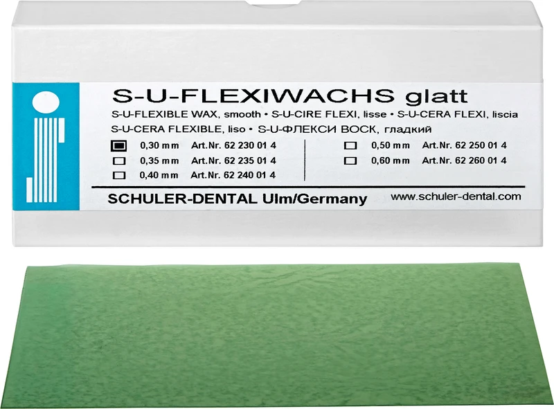 S-U-Flexiwachs  Packung  15 Stück glatt, Stärke 0,3 mm