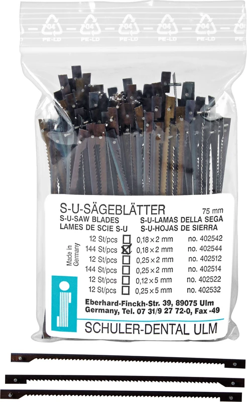 Sägeblätter  Packung  144 Stück 0,18 x 2 x 75 mm