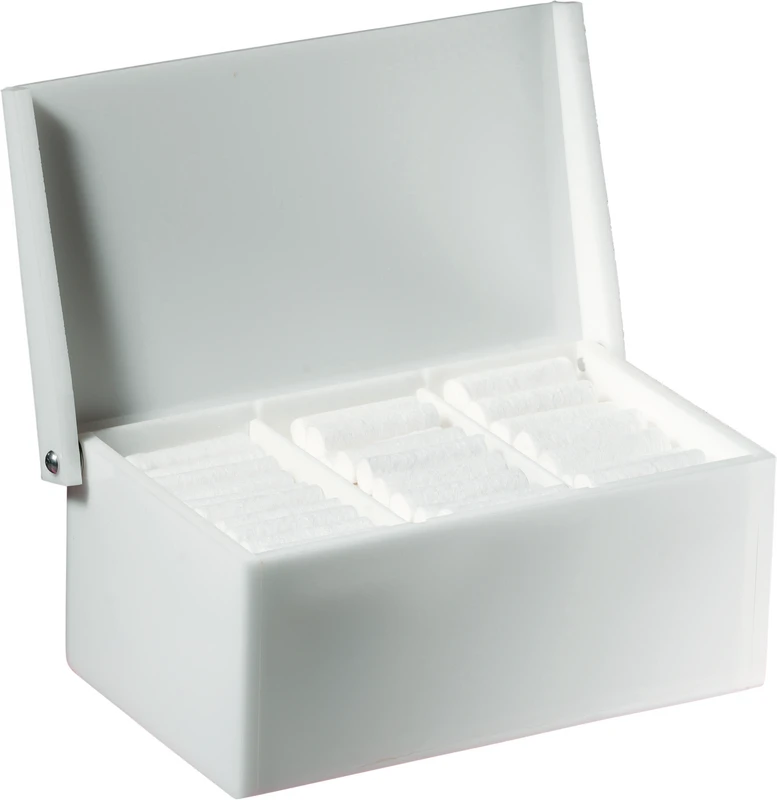 Watterollenbehälter  Stück  mit Trennscheiben, opak