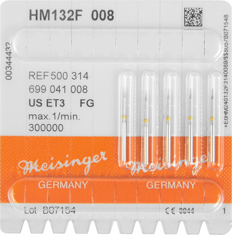 HM-Finierer 132  Packung  5 Stück gelb extra fein, FG, Figur 699, 3,1 mm, ISO 008