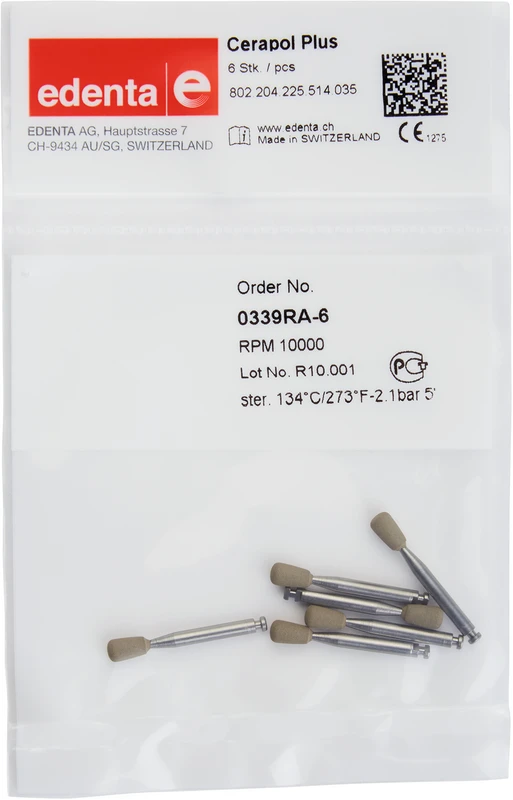 CeraPol Plus  Packung  6 Stück grau, RA, Figur 225, 6 mm, ISO 035