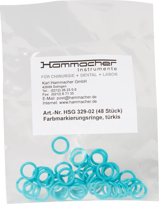 Farbringe  Beutel  48 Stück türkis