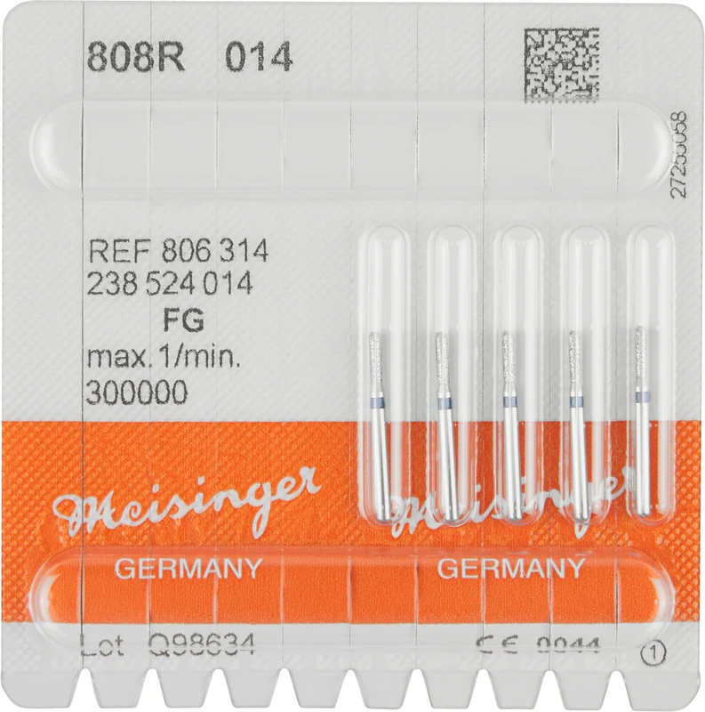 Diamanten 808  Packung  5 Stück blau mittel, FG, Figur 238 Birne rund, 5 mm, ISO 014