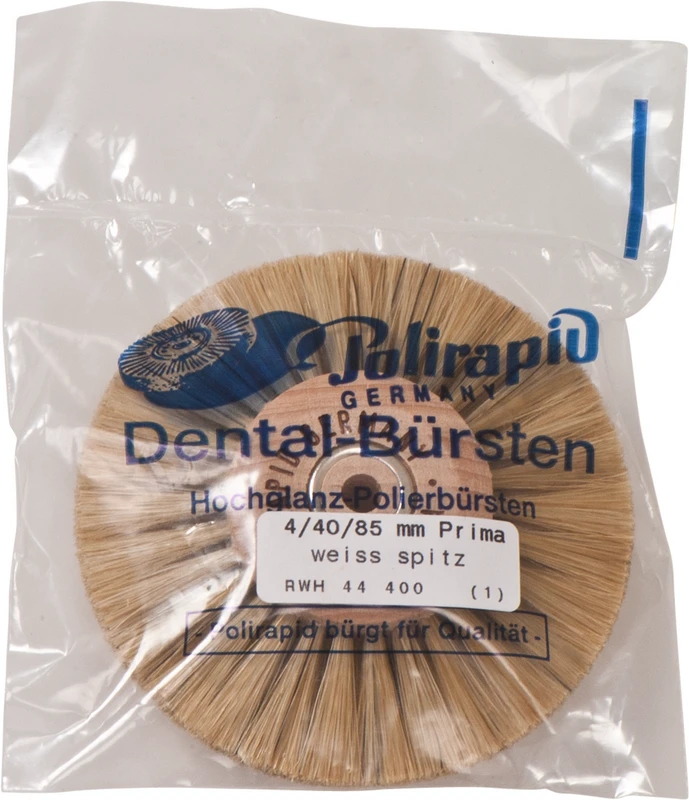 Prima Rundbürsten  Stück  mit HK, 4-reihig, Chungking weiß spitz, Kern: Ø 40 mm, Außen: Ø 85 mm