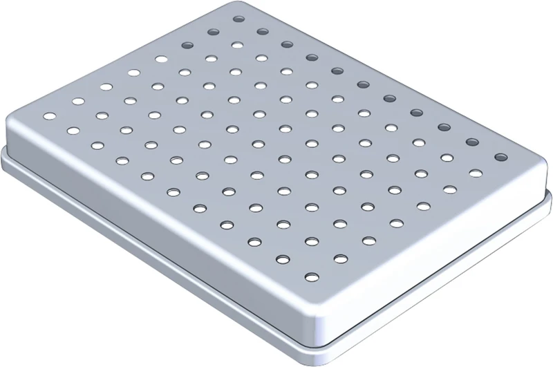 ALUMINIUM TRAY  Stück  Tray 18 x 14 cm, perforiert