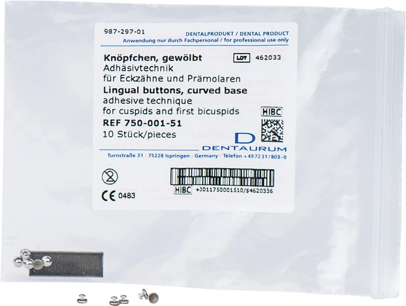 Knöpfchen  Packung  10 Stück für Eckzähne und Prämolaren