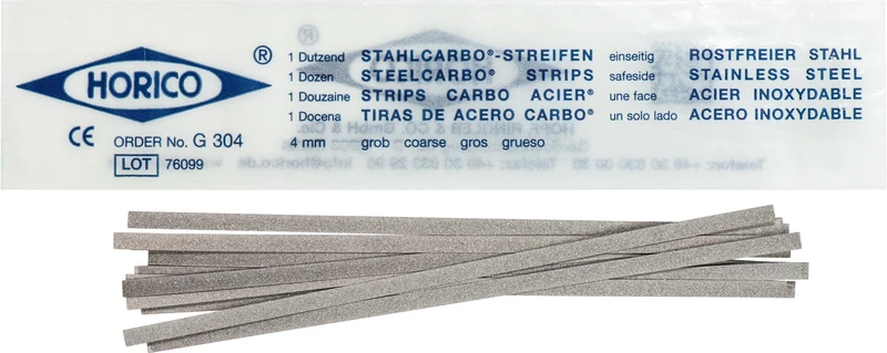 Stahlcarbo® Streifen  Packung  12 Stück grün, einseitig, 4 mm breit, Stärke 0,15 mm