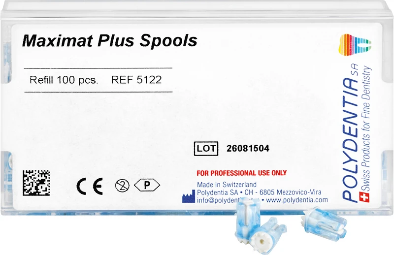 Maximat Plus  Nachfüllpackung  100 Einweg-Spulen leer, hellblau