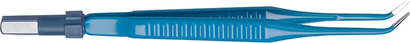 Bipolare-Pinzetten  Stück  16 cm, gewinkelt, Spitzenbreite: 1,2 mm, stumpf, blau