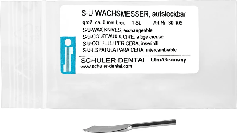S-U-Wachsmesser  Stück  groß, ca. 6 mm breit