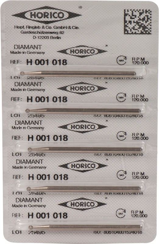 Diamantschleifer H 001  Packung  5 Stück HP, Figur 001, ISO 018