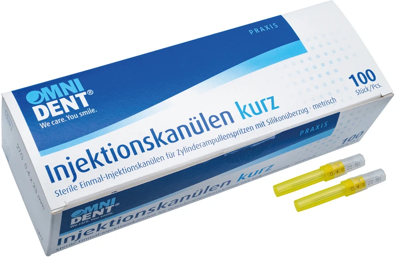 Injektionskanülen  Packung  100 Stück gelb, Ø 0,4 x 23 mm
