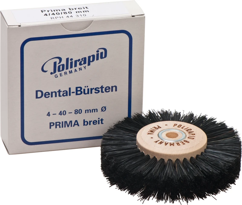 Prima Rundbürsten  Stück  mit HK, 4-reihig, Chungking schwarz breit, Kern: Ø 40 mm, Außen: Ø 80 mm