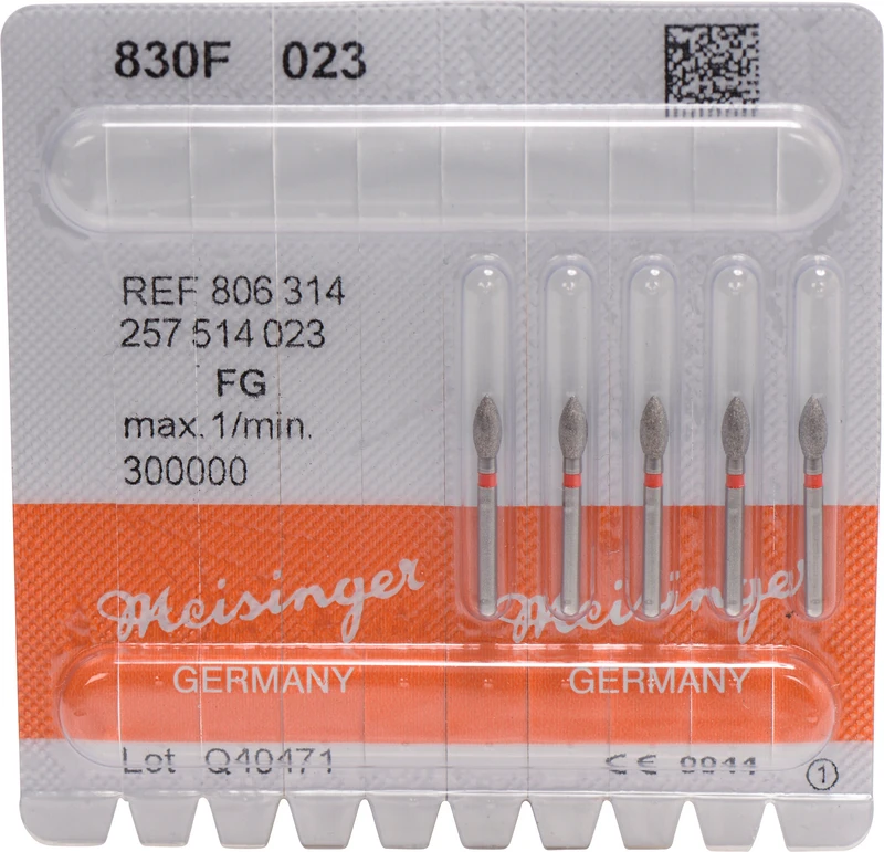 Diamanten 830  Packung  5 Stück rot fein, FG, Figur 257 Birne, 5 mm, ISO 023