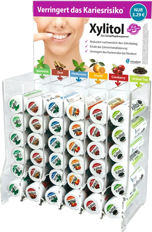 Xylitol Chewing Gum  Display  sortiert, 6 x 12 Dosen (je 30 Stück)