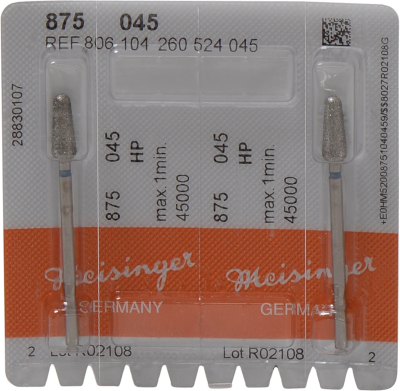 Diamanten 875  Packung  2 Stück blau mittel, HP, Figur 260 konisch rund, 12 mm, ISO 045