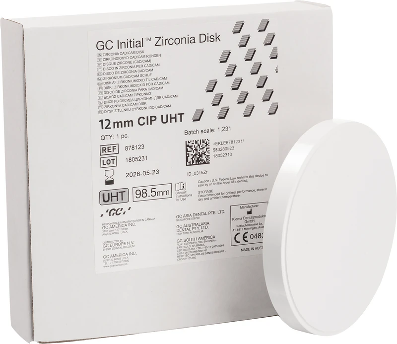 GC Initial Zirconia Disk  Stück  Ø 98, 5 mm H 12 mm, UHT
