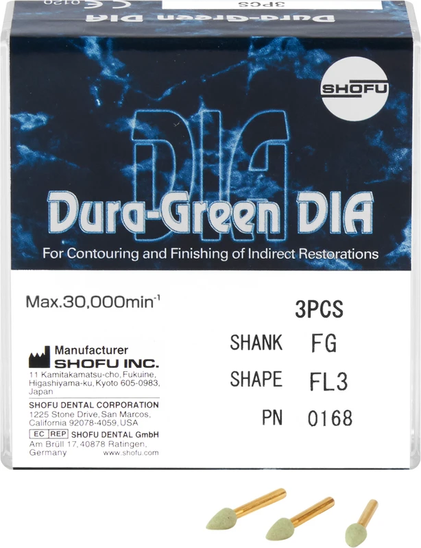 Dura-Green DIA  Packung  3 Stück FL3, FG, 031