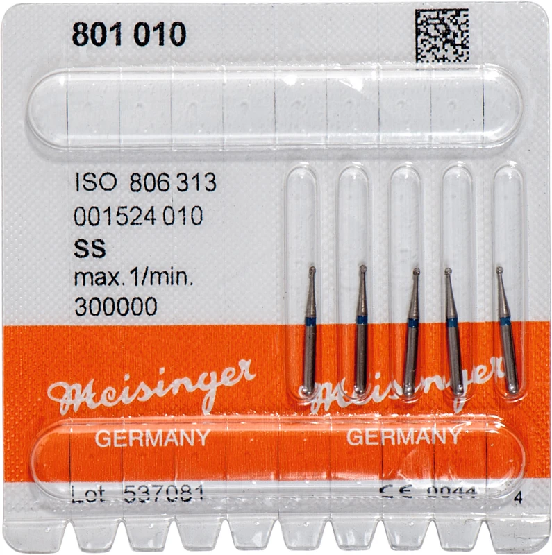Diamanten 801  Packung  5 Stück blau mittel, FG S, Figur 001 Rund, ISO 010