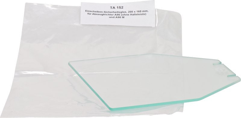 Einscheiben-Sicherheitsglas  Stück  200 x 160 mm für Absaugtrichter A8