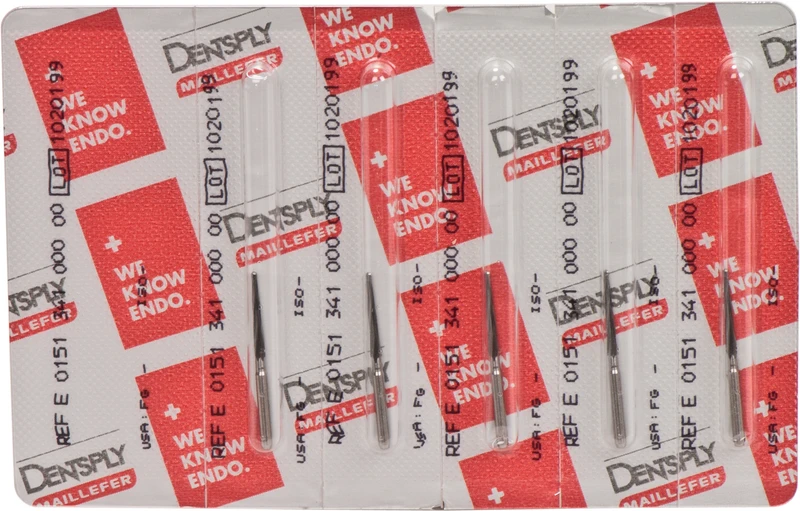 Zekrya Knochenfräser  Packung  5 Stück FG, extra lang, konisch, 23 mm, Ø 0,8 mm