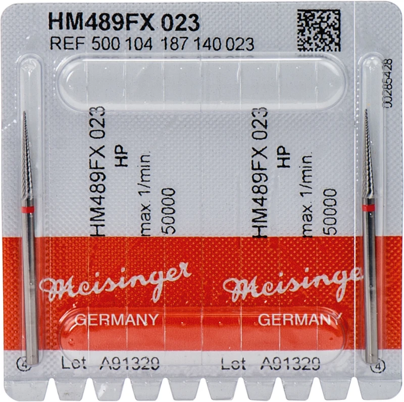 HM-Fräser FX  Packung  2 Stück kreuzverzahnt, rot fein, HP, Figur 187, 15 mm, ISO 023