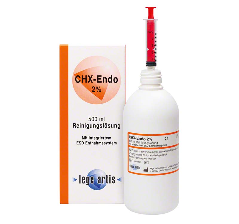 CHX-Endo 2%  Flasche  500 ml Reinigungslösung mit ESD-Entnahmesystem