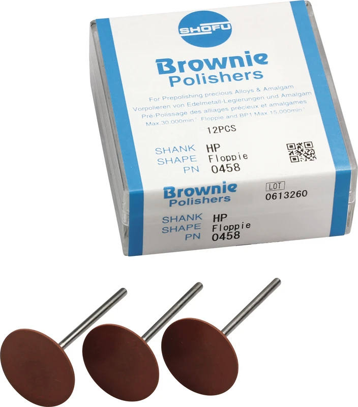 Silikonpolierer  Packung  12 Stück braun, HP, Figur Floppie, ISO 220