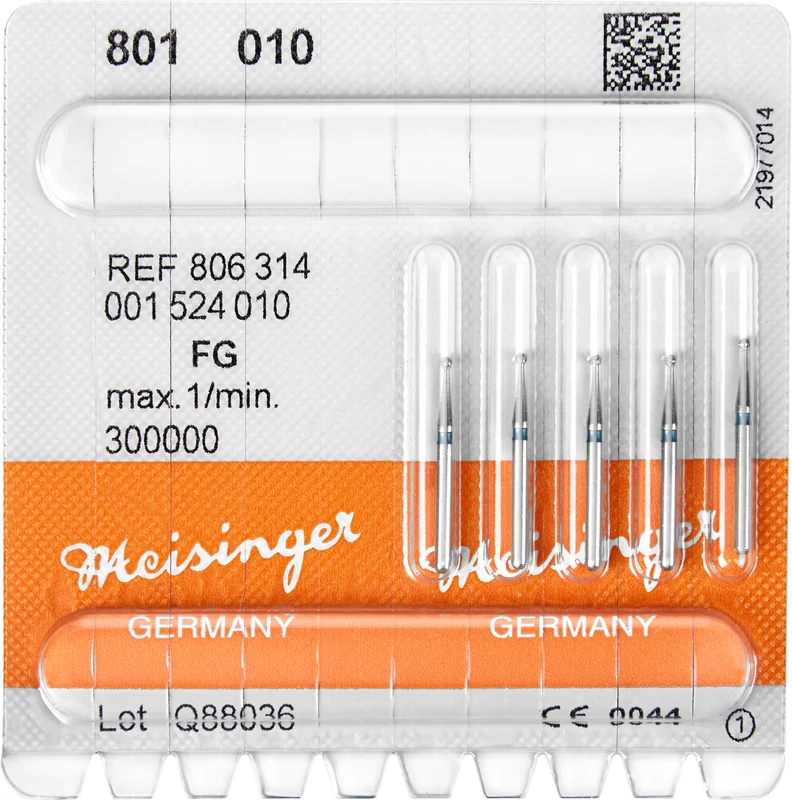 Diamanten 801  Packung  5 Stück blau mittel, FG, Figur 001 Rund, ISO 010