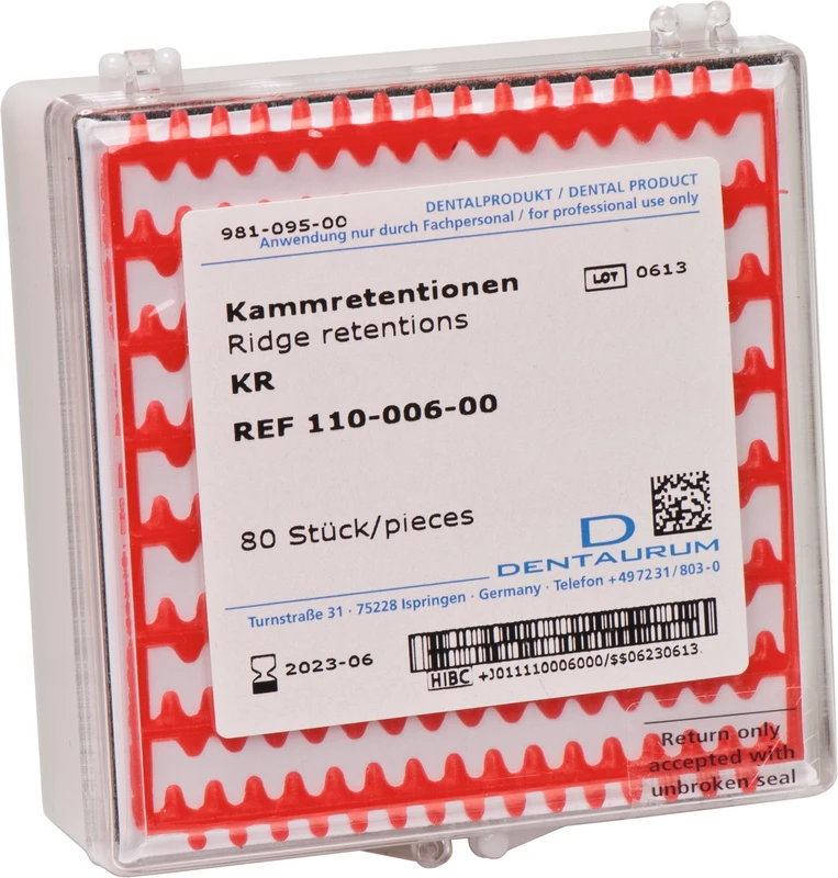 Wachsretention  Packung  80 Kammretentionen rot, Standard