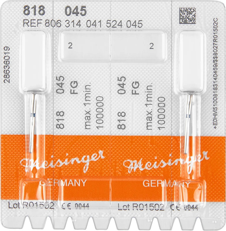 Diamanten 818  Packung  2 Stück blau mittel, FG, Figur 041 Rad, 0,6 mm, ISO 045