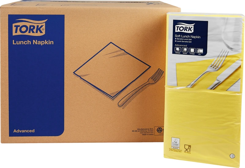 TORK® Soft Lunchservietten (1\4 Falz)  Karton  10 x 150 Stück gelb