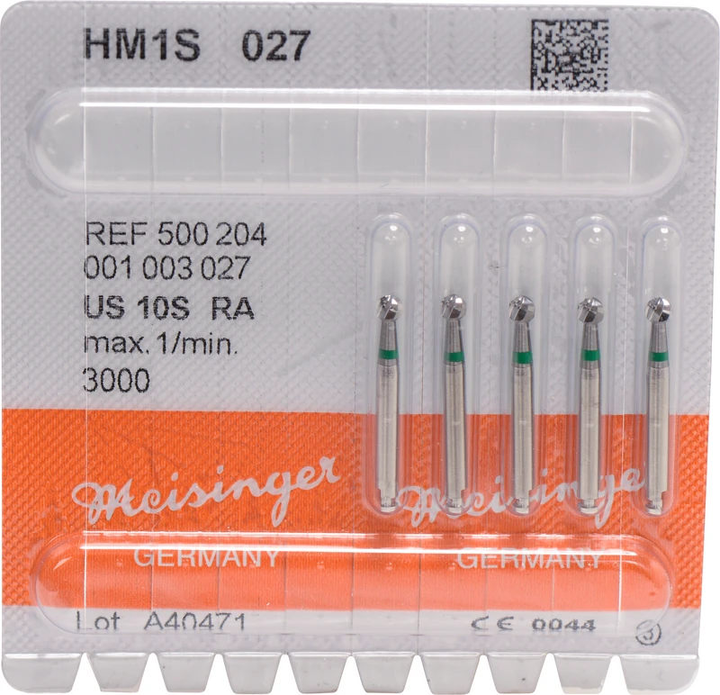 HM-Bohrer 1S  Packung  5 Stück schnittfr. Verz., grün, RA, Figur 001, ISO 027