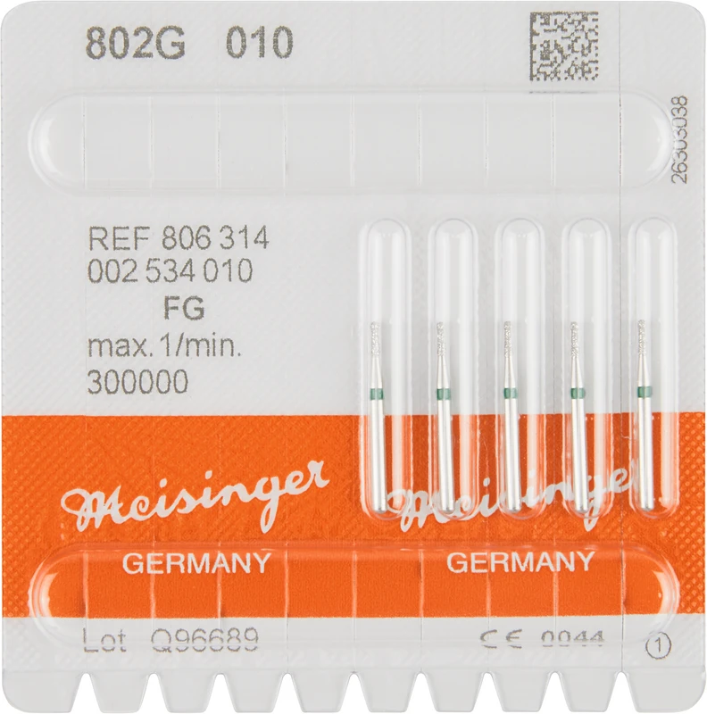 Diamanten 802  Packung  5 Stück grün grob, FG, Figur 002 Kugel, 3 mm, ISO 010