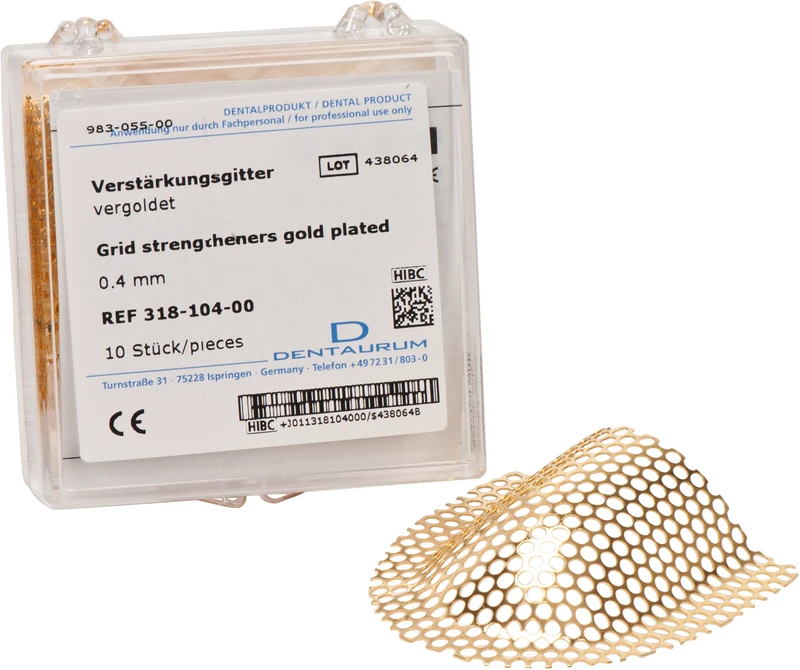 Verstärkungsgitter  Packung  10 Stück Stärke 0,4 mm, vergoldet