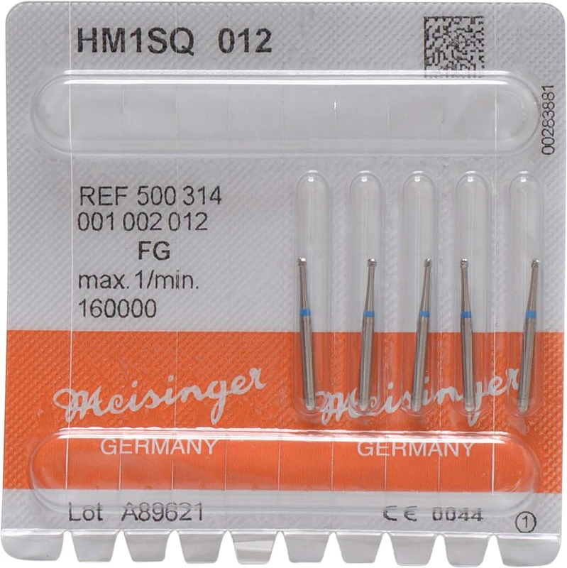 HM-Bohrer 1SQ  Packung  5 Stück schnittfr. Verz. Querhieb, FG, blau, Figur 001, ISO 012
