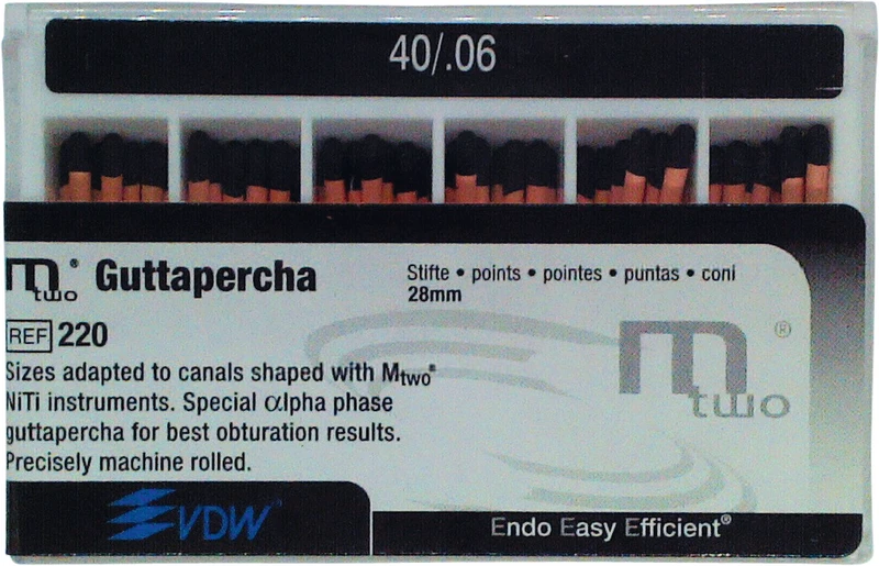 Mtwo® Guttapercha  Packung  60 Stück Taper.06, ISO 040