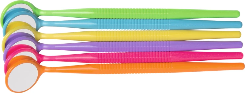 Crystal HD Mundspiegel Thin Grip  Packung  12 Stück sortiert leuchtend, Größe 5, Ø 24 mm