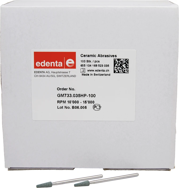 Keramische Schleifer G  Packung  100 Stück grün mittel, HP, Figur 168, 10,5 mm, ISO 035