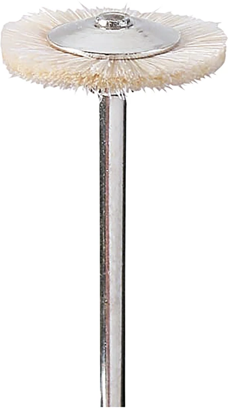 Radbürste Handstück  Packung  12 Stück montiert, Ziegenhaar, 17 mm