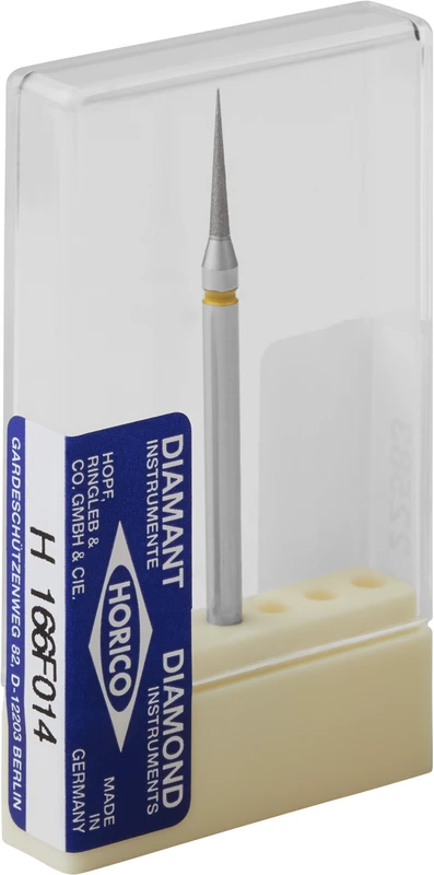 Diamantschleifer H 166  Packung  5 Stück gelb extra-fein, HP, Figur 166, 10 mm, ISO 014