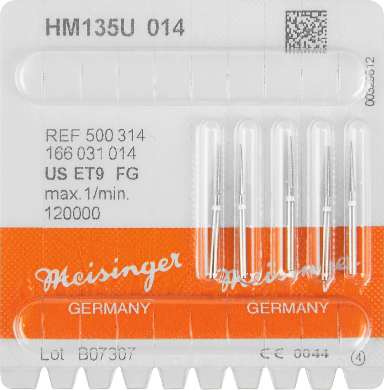 HM-Finierer 135  Packung  5 Stück weiß ultra fein, FG, Figur 166, 9 mm, ISO 014