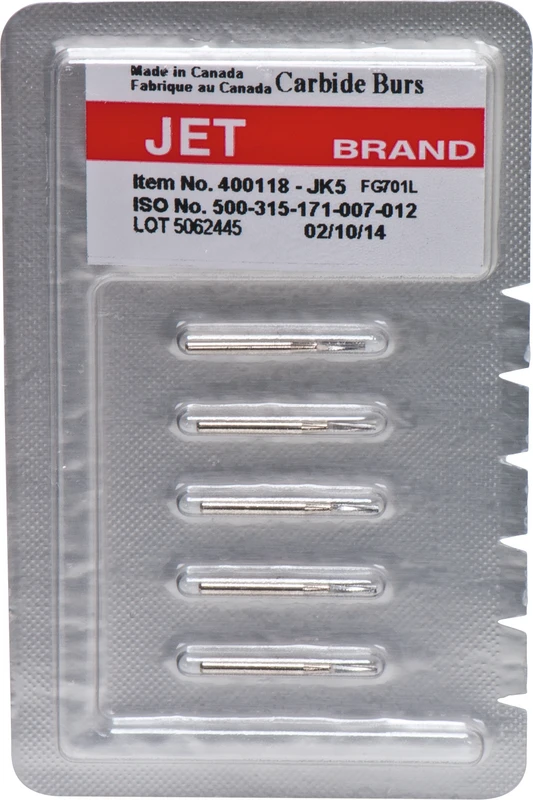 HM Bohrer FG 701L  Packung  5 Stück kegelförmiges, flaches Ende, Querhiebfissur, FG, 4,9 mm, ISO 012