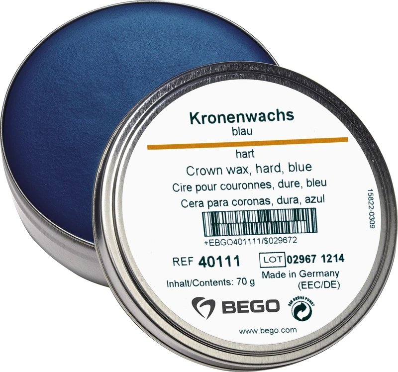 Kronenwachs  Dose  70 g blau, hart