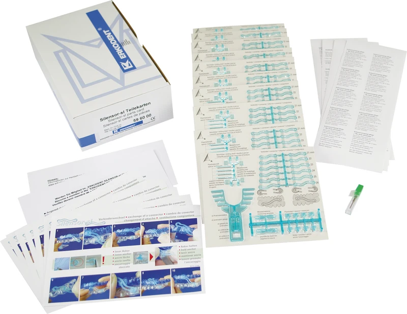Silensor-sl Teilekarte  Packung  10 Stück mit Verbindungsteilen