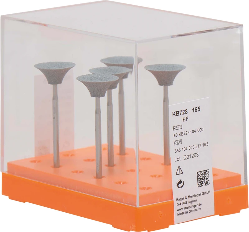 Keramische Schleifer KB728  Packung  5 Stück grün fein, HP, Figur 023, 6,5 mm, ISO 165