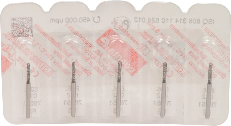 Omni Diamanten 836  Packung  5 Stück Standard, FG, Figur 110 Zylinder flach, 6 mm, ISO 012