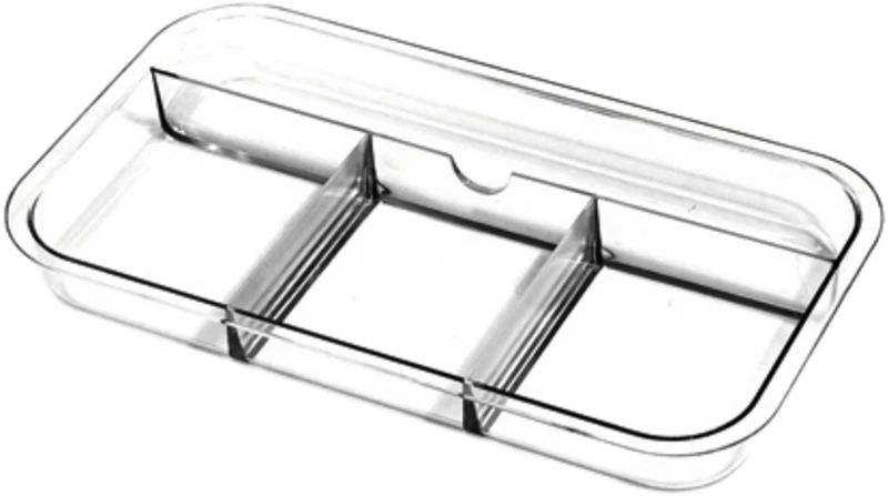 Schiebeschale mit Unterteilung  Stück  24,8 x 13,7 x 2,7 cm